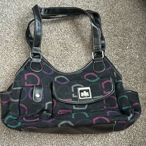 Black Purse with colorful design